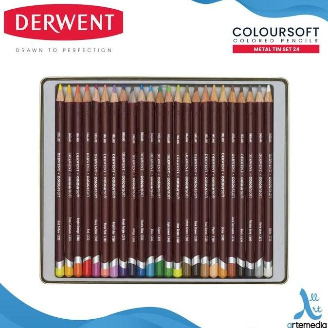 

TERLARIS - Pensil Warna Derwent 24 Tin Coloursoft Color Pencil