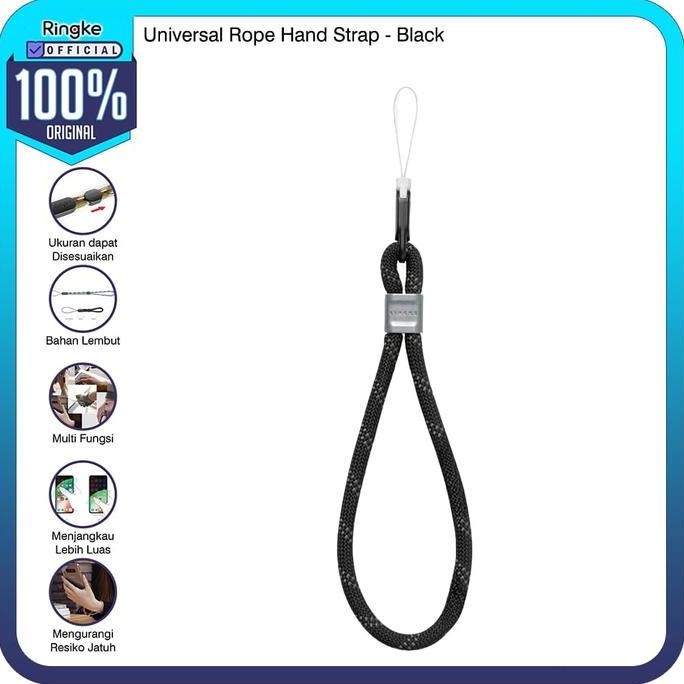 

Ringke Rope Hand Strap Black Tali Gantungan Hp Paracord Wrist Strap Handphone Keychain Kamera Lanyard Id Card Kalung Multifungsi