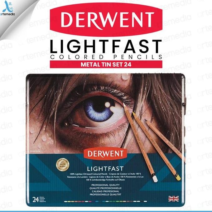 

TERLARIS - Pensil Warna Derwent Lightfast 24 Pencil Color Metal Tin Set