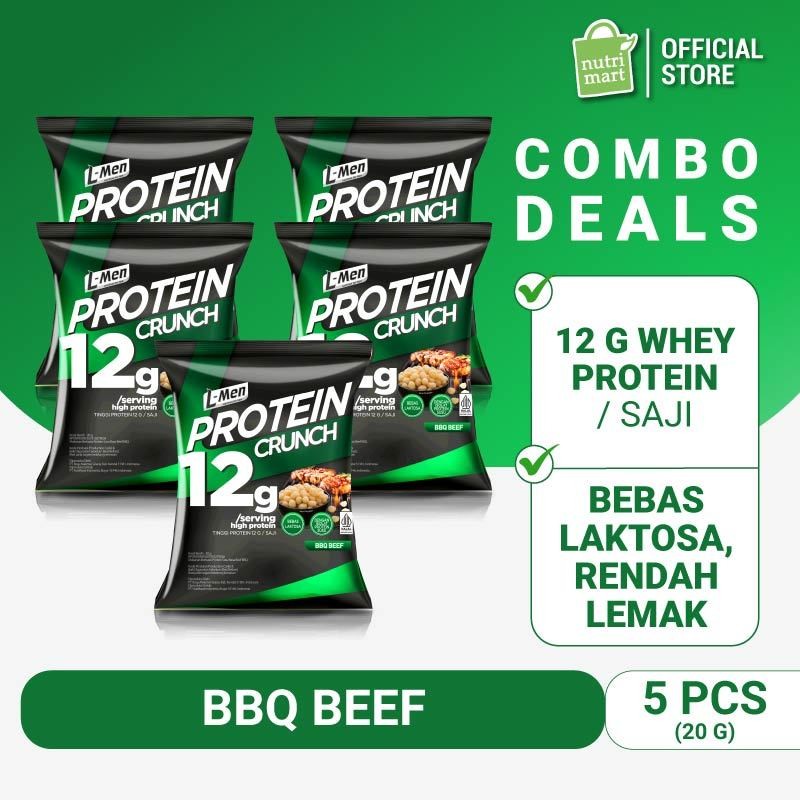 

5 Packs - L-Men Protein Crunch 20g (12g protein) - Camilan Tinggi Protein Bebas Laktosa