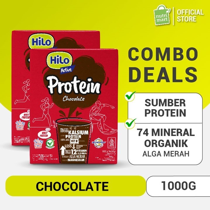 

Twin Pack - HiLo Active Chocolate 1000 gram dengan Alga merah - Susu Tinggi Kalsium