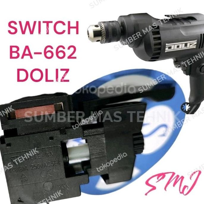 Baru (1) SWITCH BOR TANGAN DOLIZ BA662  SAKELAR  DOLIZ BA 662 BOR TANGAN  10MM sumbermte Ayo Beli