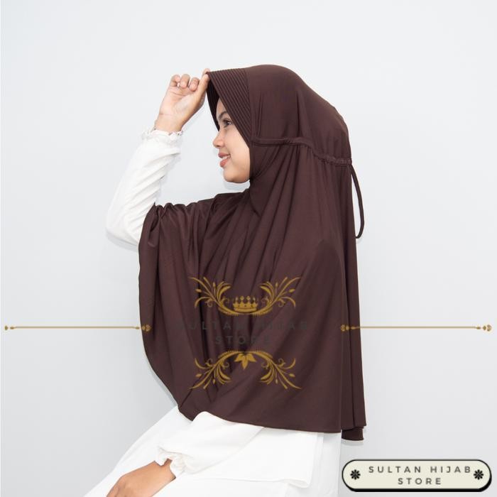 RHS Jilbab Instan Serut Jokowi XL | Hijab Instan Serut hamidah Spandex Jersey XL| Bergo Serut jokowi