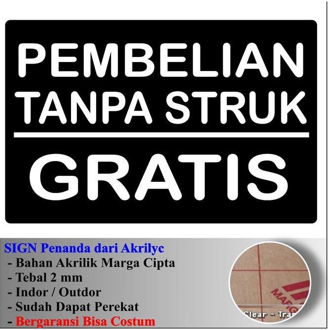 

New AKRILIK PEMBELIAN TANPA STRUK GRATIS SIGNAGE ACRYLIC TEBAL 2 MM