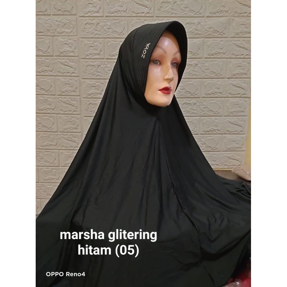 RHS Hijab Zoya Bergo Sparkling GLITERING Kerudung Syari Instan WARNA HITAM