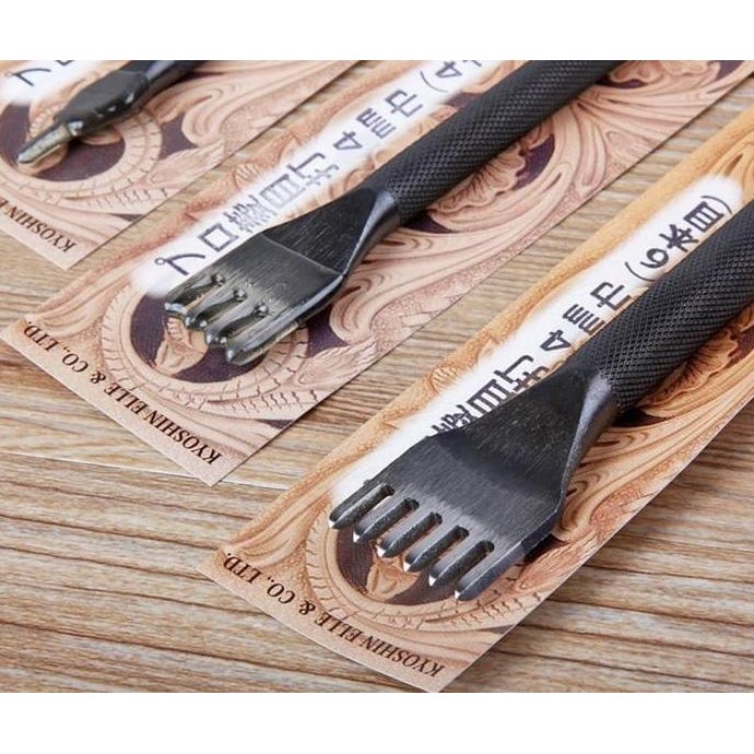 Baru Europe style Stitching hole Leather kyoushin 3mm 4 prong