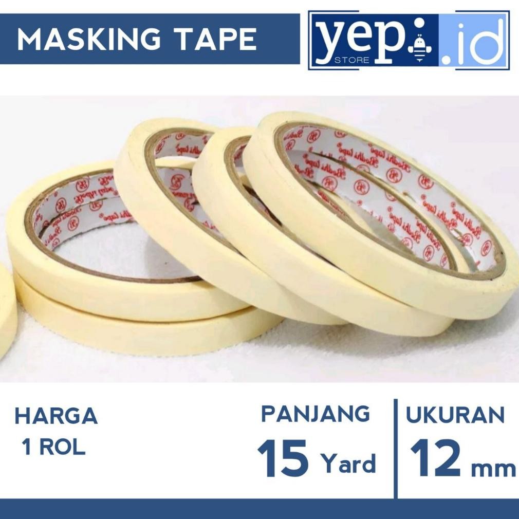 

Rd1- Lakban Kertas Putih / Masking Tape 12 Mm X 15 Yard / Selotip Kertas - Yepi.Idd