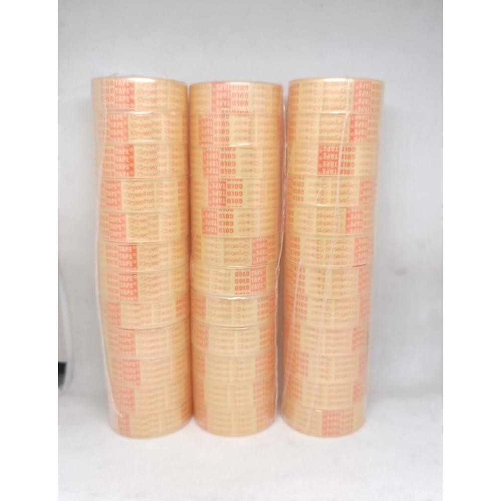 

Rd1- Isolasi Putih Lakban Bening Kado Plastik Kecil Merek Goldtape 1 Roll Isi 12 Pcs