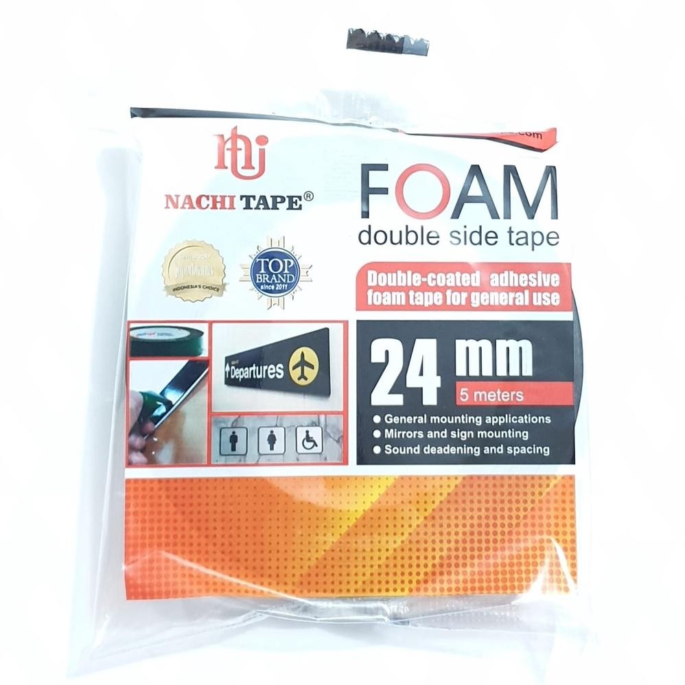 

Rd1- Nachi Isolasi Foam Bolak Balik 1Mmx24Mm 5M Full Hitam / Double Side Foam Tape / IsolasiFoamHitam
