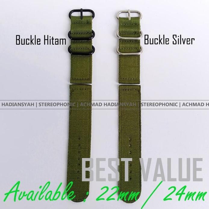 Baru Tali Jam SEIKO Kanvas 22mm - Tali Jam NATO Swiss Army Kanvas 24mm
