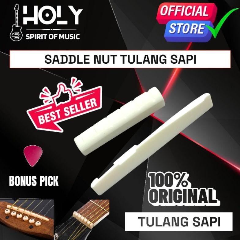 we-12 uk-75 Premium Sepasang Saddle Nut Gitar Akustik Tulang Sapi Australia Asli Gitar Saddle Nut Tu