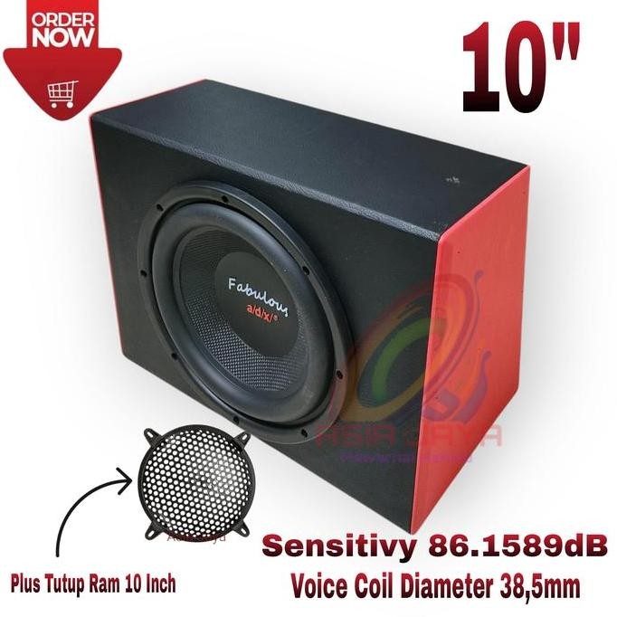 Paket Combo Speaker Subwoofer ADX Fabulous 10 inch Double Coil Plus Box 10 Inch Dan Tutup 10 inch