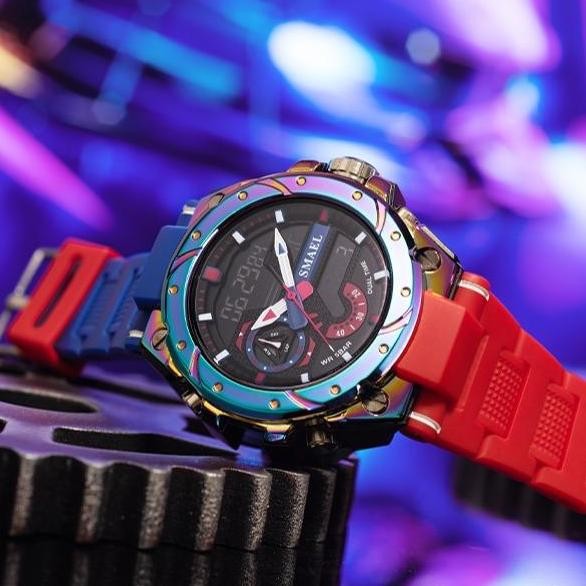 Jam Tangan Analog Digital Pria Wanita Sport Merk Smael Digital 8060