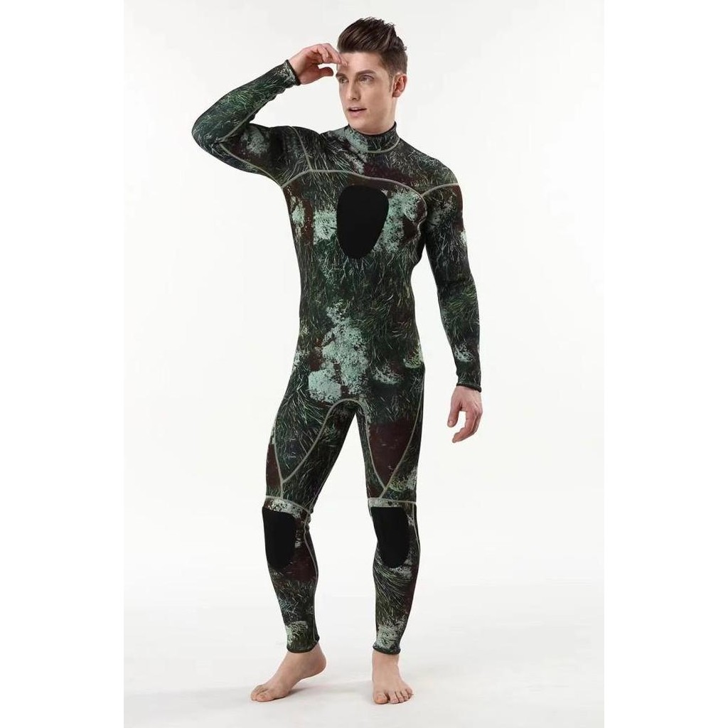 My046 Wetsuit Pria Camoflage Neoprene For Spearfishing Diving 3Mm