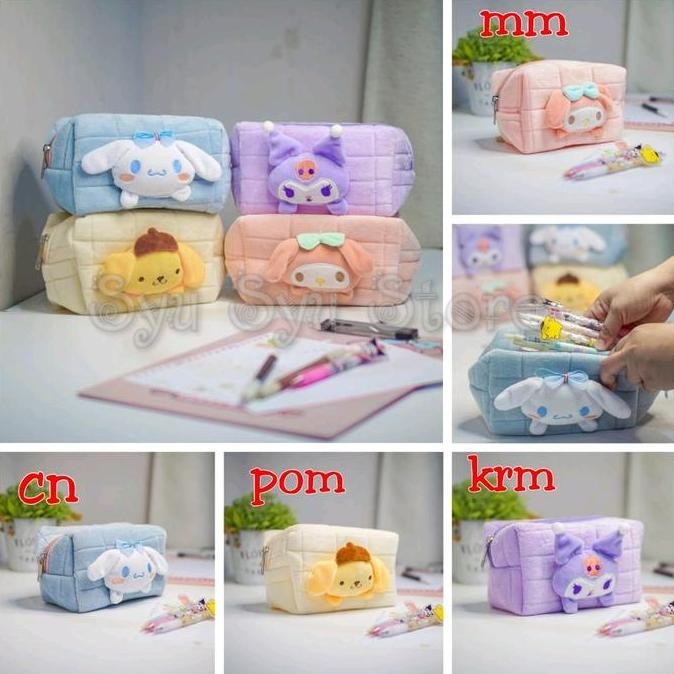 

TERLARIS - Pouch Tempat Pensil Kosmetik Serbaa Boneka My Melody Kuromi Cinnamoroll Pompompurin
