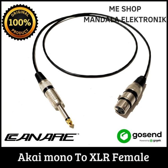kabel jack akai mono to xlr female kabel microphone bodi kecil
