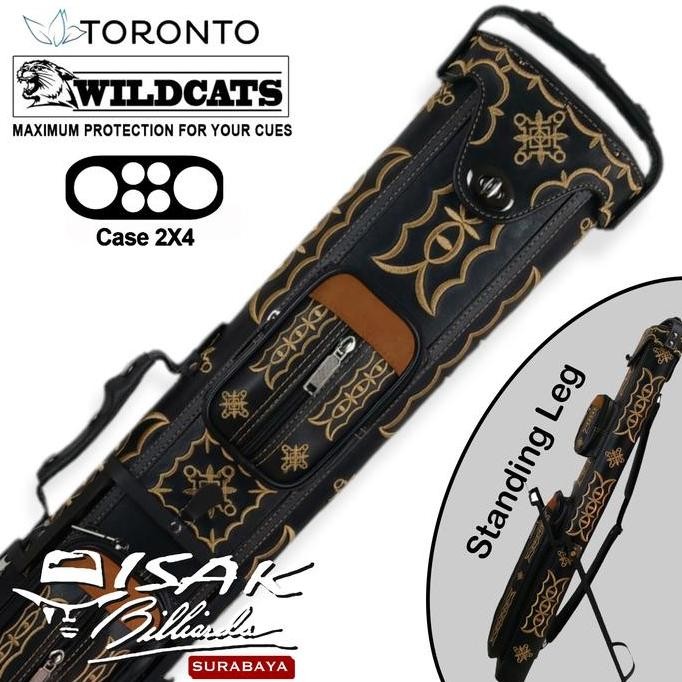 Toronto Wildcats 2X4 Stand Case 430 - Tas Cue Stick Billiard Kaki Leg