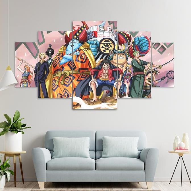 Wall Decor Poster Susun Kayu Anime One Piece CREW MUGIWARA Dinding Paper