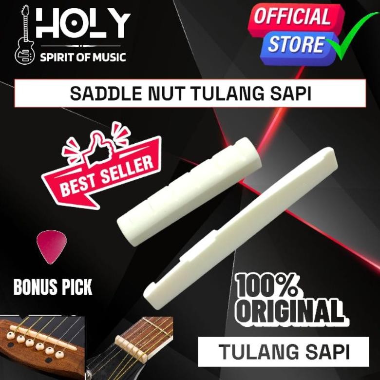 fgk-24 uk-75 Premium Sepasang Saddle Nut Gitar Akustik Tulang Sapi Australia Asli Gitar Saddle Nut T