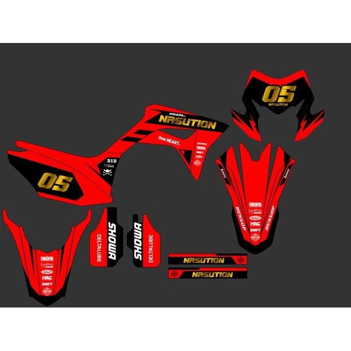 Decal stiker CRF 150L motif simple merah hitam