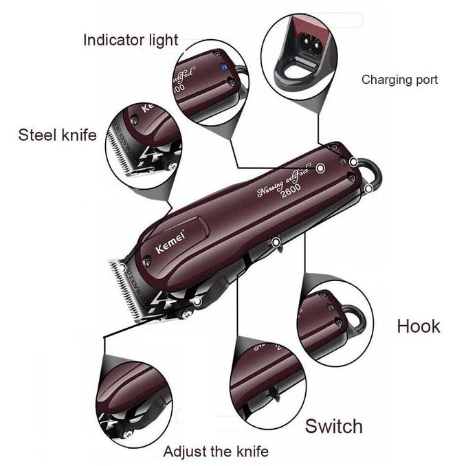 Kemei Km 2600 Alat Mesin Cukur Potong Rambut - Wireless Hair Clipper
