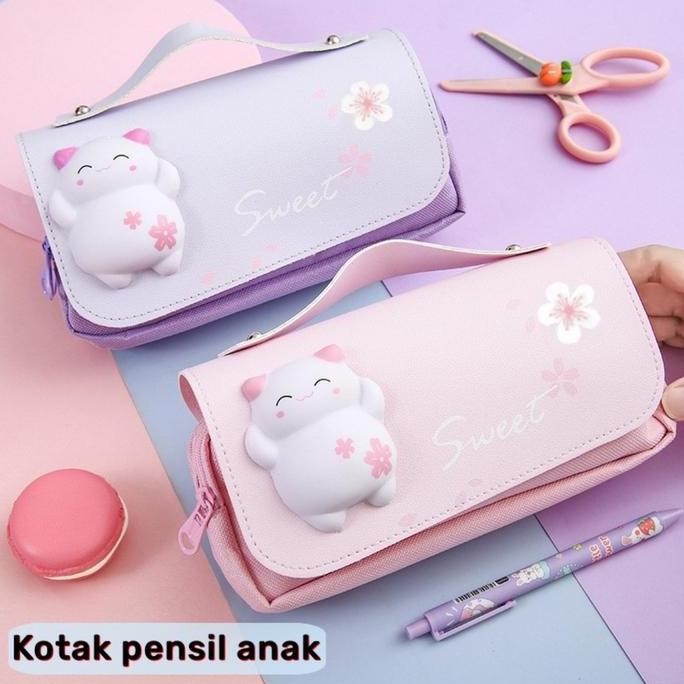 

Terbaru Tempat Pensil Squishy Cute Bear Multifungsi 3D Lucu Waterproof Handle Besar Anak Kantor Sekolah