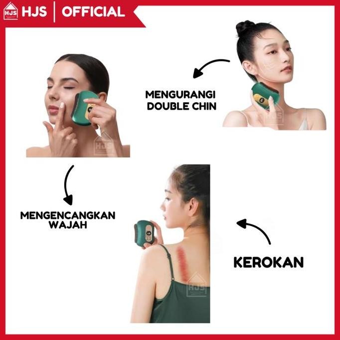 Original HJS Guasha Electric Beauty Machine Alat Pijat Elektrik Wajah Kerokan Facial Pengencang
