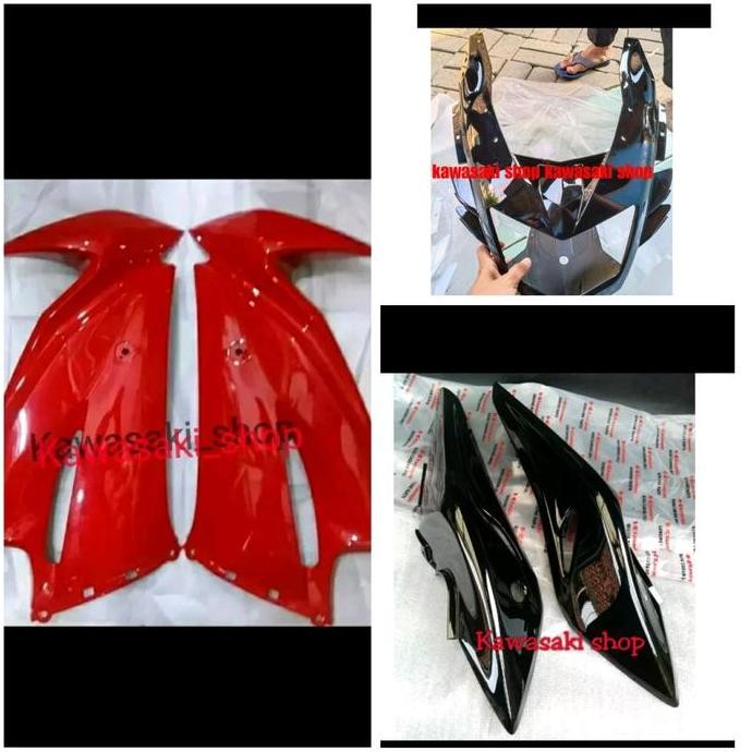 fairing fering ninja rr new merah batok lampu ninja rr new hitam