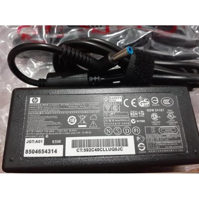 TERMURAH - Adaptor Charger Laptop HP 19.5V 3.33A Pin Biru