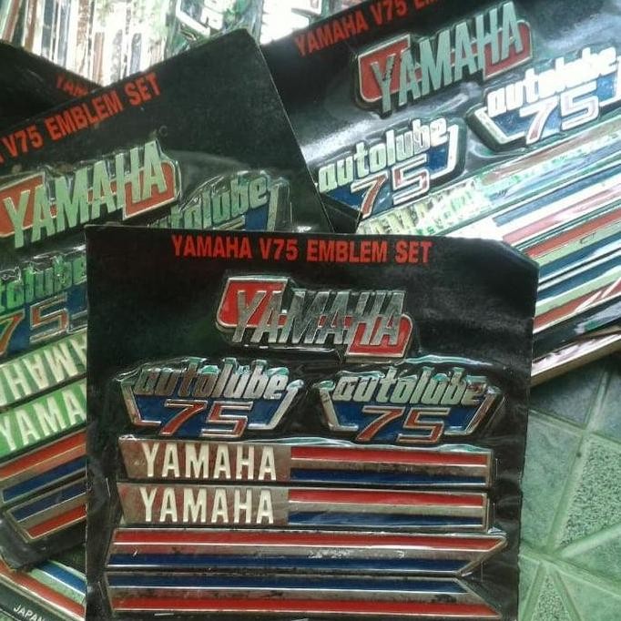 emblem v75 logo yamaha 75 Baru stok lama / NOS