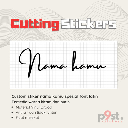 

Custom Stiker Cutting Nama Kamu Font Latin