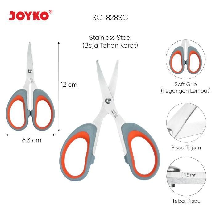 

WSS JOYKO Gunting Scissors Soft Grip Stainless Steel SC-828SG~848SG