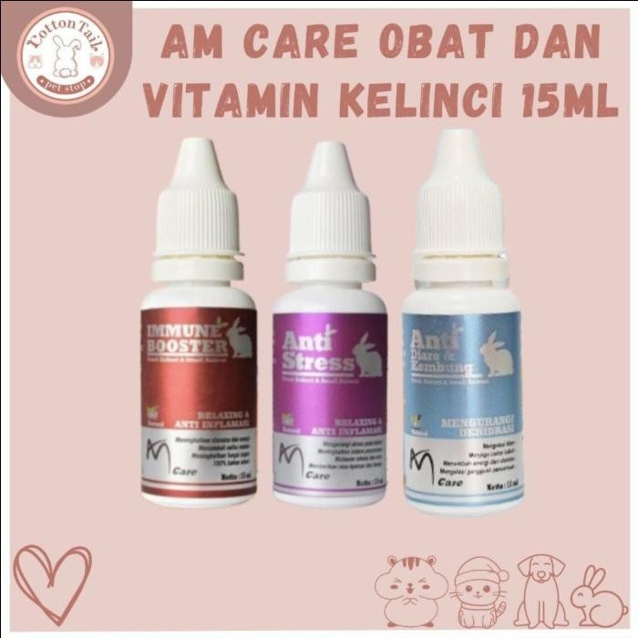 PZM AmCare OBAT & VITAMIN KELINCI ANTI STRESS, ANTI DIARE & KEMBUNG, IMMUNE BOOSTER 15ML - AM Care O
