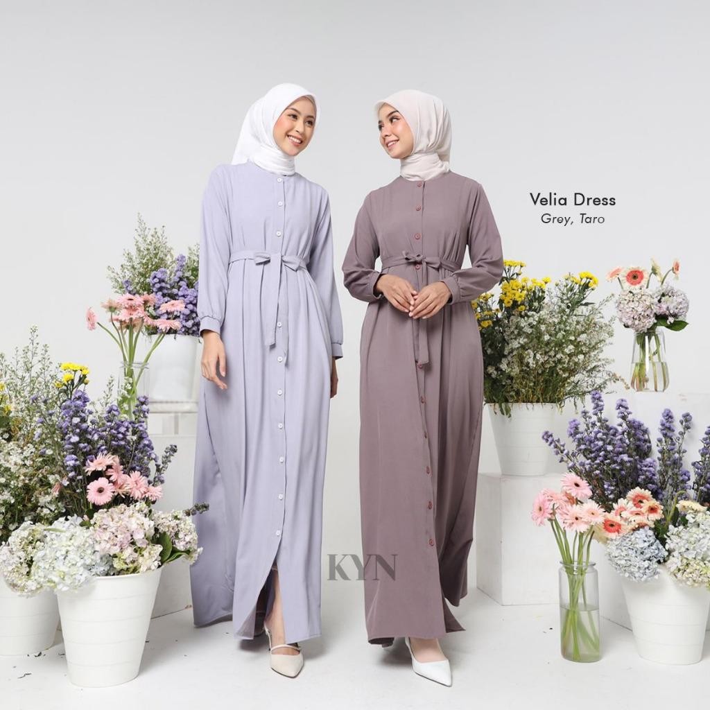 Ef Kyn Velia Dress - Dress Kondangan Gamis Wanita Bahan Shakila Premium
