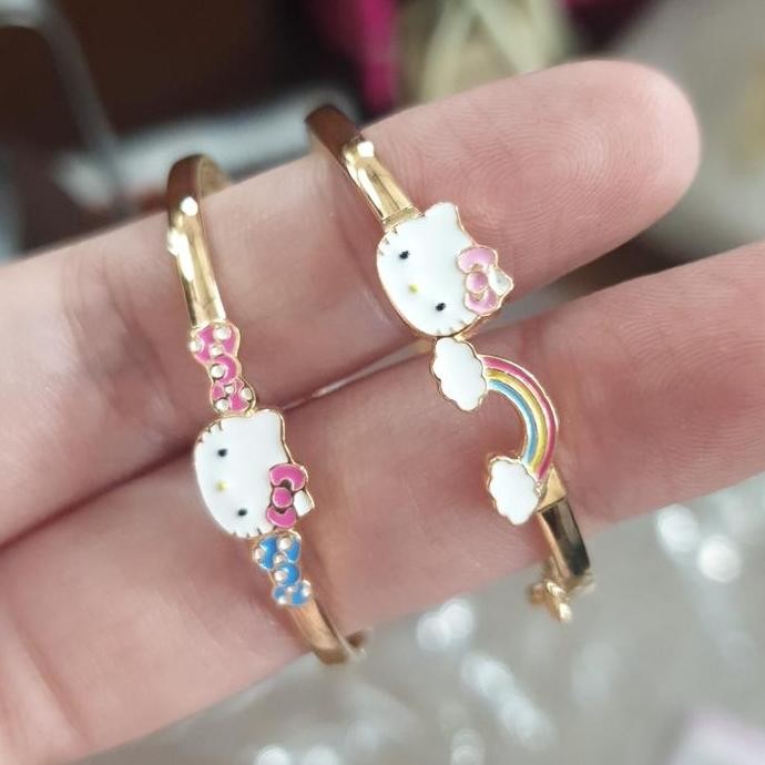 Gelang anak sanrio hello kitty karakter disney emas asli 700 70% ubs