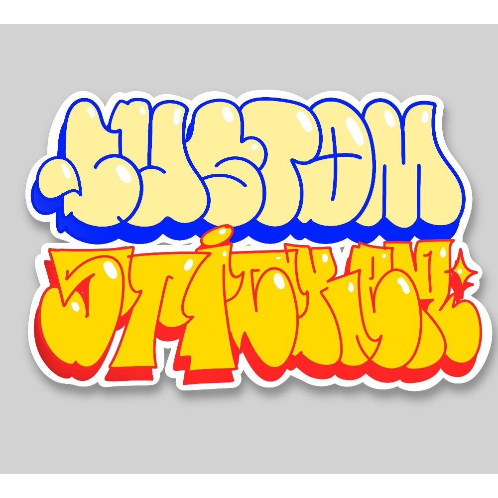 

_Cod_ Custom Sticker Nama Sendiri Crew Komunitas Graffiti Throwup Tagging Eag-124