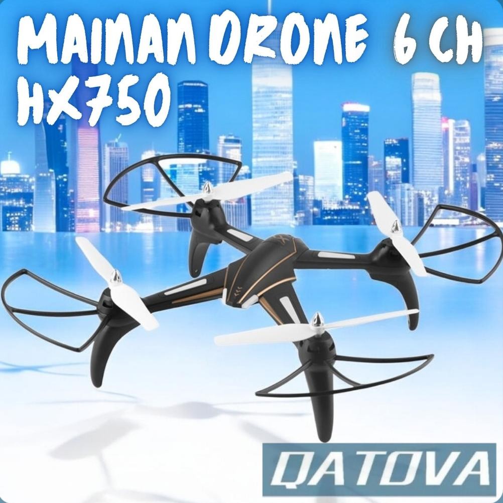 WIYUNG QATOVA HX750 DRONE 6CH REMOTE CONTROL DRONE TERBANG FLIP KAMERA BATERAI CAS