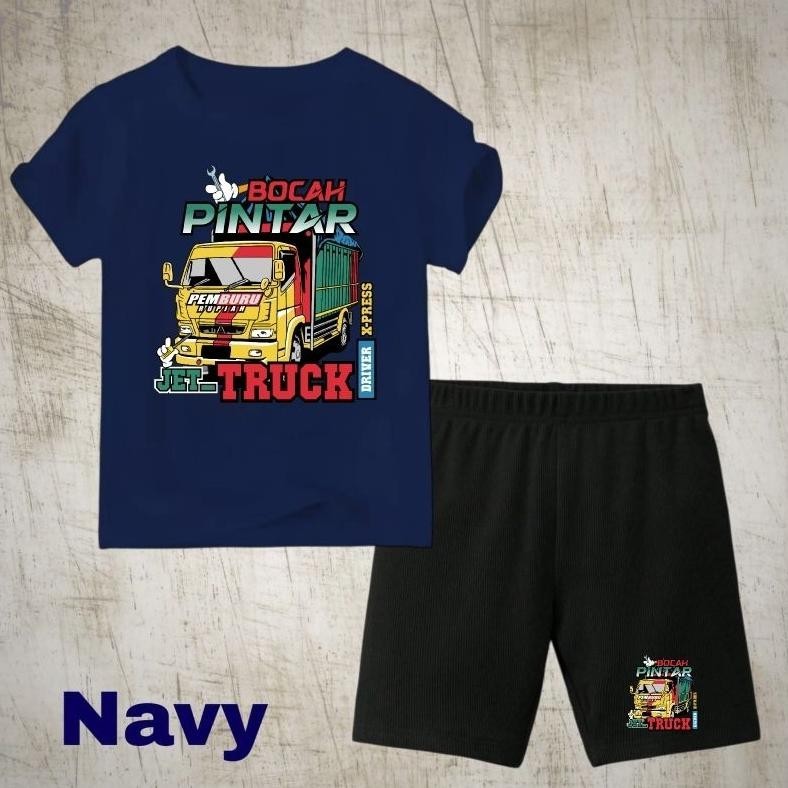 Ew64 Setelan Kaos Anak Anak Truk Oleng 02 Umur 2-10 Th Uk.S,M,L,Xl