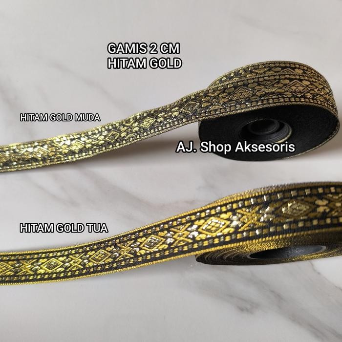 

Pita Renda Bordir Gamis Lebar 2 Cm Per Roll Isi 15 Meter