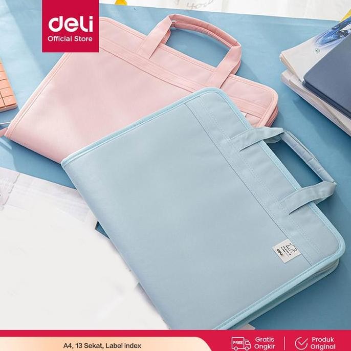 

Original Deli File Folder Document Bag Tas Dokumen A4 13 Sekat 72561