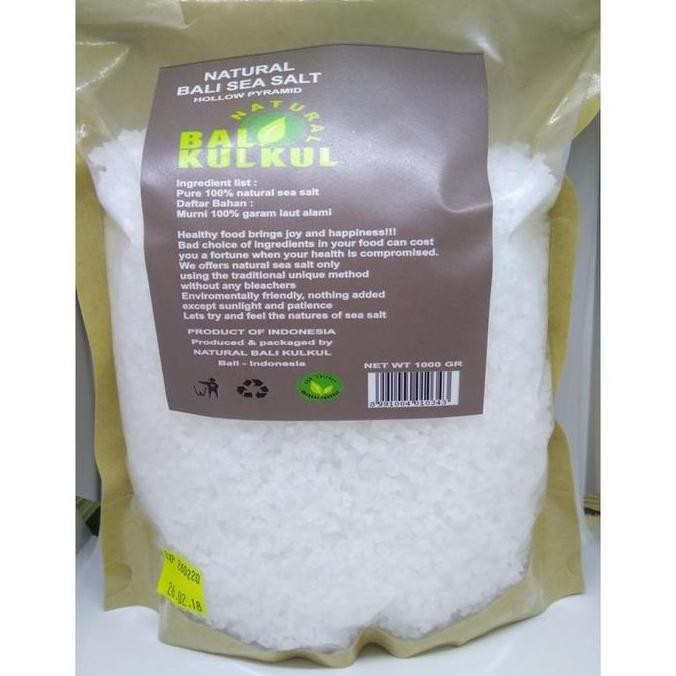 

Bali Kulkul - Sea Salt Coarse Hollow Pyramid 1Kg ( Garam Laut Kasar Non Iodized )