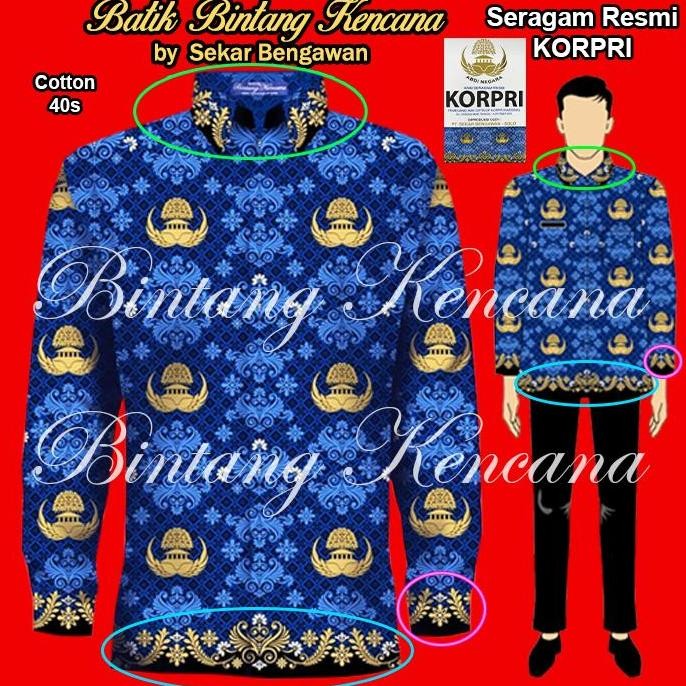 Seragam Korpri Kemeja Bintang Kencana Cotton 40S By Sekar Bengawan - Pria
