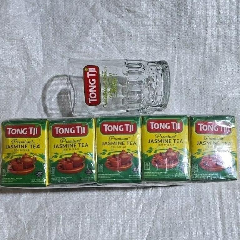 

SALE! TEH TONG TJI PREMIUM JASMINE HIJAU 1 SLOP ISI 10X40G + BONUS GELAS | TEH MELATI HARUM ASLI