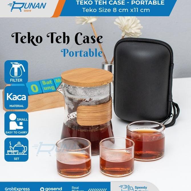 Teko Teh Portabel Japanese Teapot Set - Gelas Teh Kaca Teko Set 250Ml