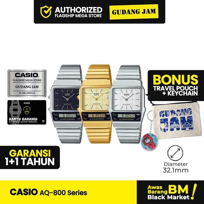 Jam Tangan Pria Casio Aq-800 Aq800 Analog-Digital Watches Original Dan Terpercaya