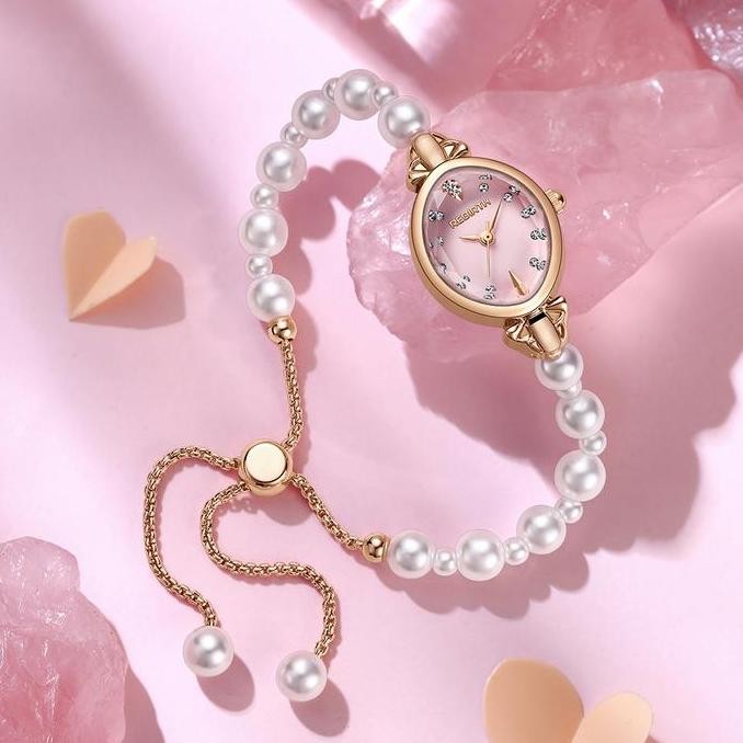 REBIRTH Jam Tangan Wanita Anti Air Original Analog Elegan Anak Perempuan Korean Style Kecil Mutiara 