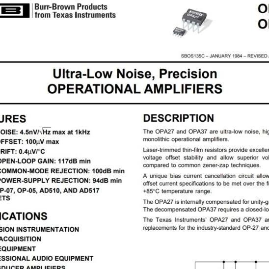 JB OPA27 OPA37 OPA27GP OPA37GP Single OpAmp Upgrade LM318 TL071 TL081 None