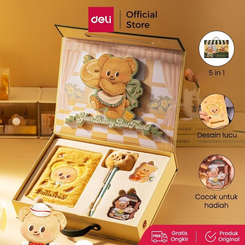 

Siap Kirim Deli x Butterbear Set Hadiah 5in1 | Notebook, Pulpen, Gantungan, Magnet, Stiker HY072