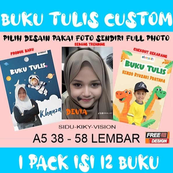 

Siap Kirim 1 Pak Buku Sekolah Custom 12 Buku | Buku Latin, Buku Kotak, Bisa Request Mapel & Desain