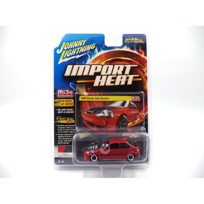 JOHNNY LIGHTNING 1998 HONDA CIVIC CUSTOM MERAH